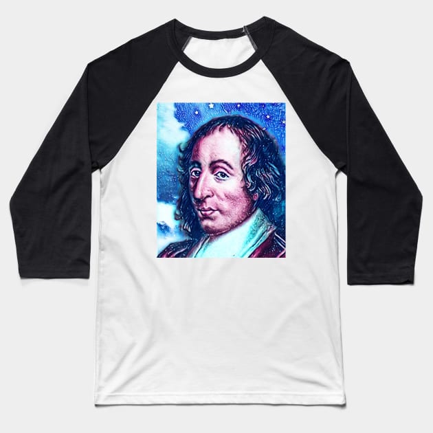 Blaise Pascal Snowy Portrait | Blaise Pascal Artwork 14 Baseball T-Shirt by JustLit